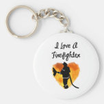 I Love A Firefighter Keychains