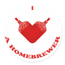 I Love a Homebrewer Round Sticker