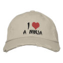 I Love A Ninja embroidered hats by Ricaso_Graphics I Love A Ninja embroidered hats