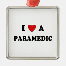 I Love A Paramedic Christmas Tree Ornament