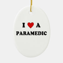 I Love A Paramedic Christmas Tree Ornament