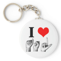 I Love A-S-L Keychain
