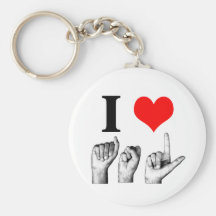 I Love A-S-L Keychains