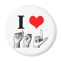 I Love A-S-L Fridge Magnets