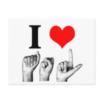 I Love A-S-L postcards