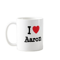 I love Aaron heart custom personalized Mugs