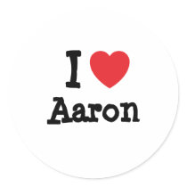 I love Aaron heart custom personalized stickers
