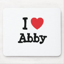 I love Abby heart T-Shirt Mouse Pad