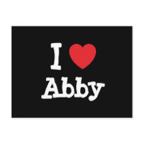 I love Abby heart T-Shirt postcards