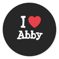 I love Abby heart T-Shirt stickers by funnycustomtshirts I love Abby heart T-Shirt stickers