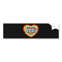 I love Abby, rainbow heart Bumper Stickers