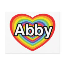 I love Abby, rainbow heart Postcard