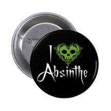 I Love Absinthe Pinback Buttons