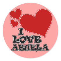 I LOVE ABUELA ROUND STICKER