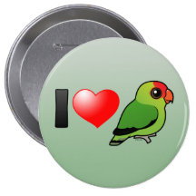 I Love Abyssinian Lovebirds Pin