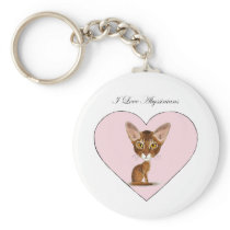 I Love Abyssinians Keychain
