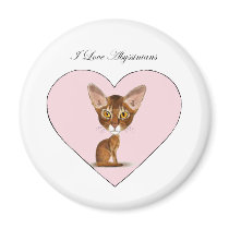 I Love Abyssinians Refrigerator Magnets