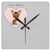 I Love Abyssinians Square Wallclock