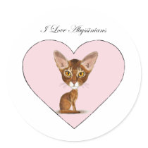 I Love Abyssinians Stickers