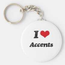 I Love Accents Keychains