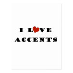 I Love Accents Post Cards