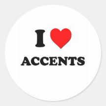 I Love Accents Stickers