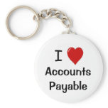 I Love Accounts Payable - I Heart Accounts Payable Keychains