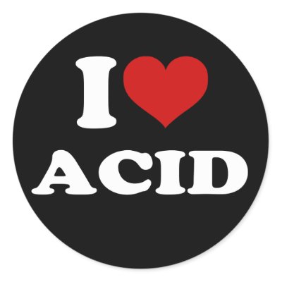 I Love Acid Round Sticker