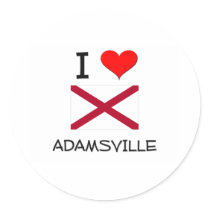 I Love ADAMSVILLE Alabama Round Stickers
