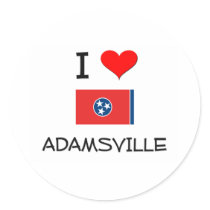 I Love Adamsville Tennessee Round Sticker