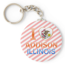 I Love Addison, IL Key Chain