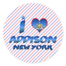 I love Addison, New York Round Stickers