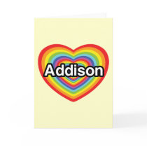 I love Addison, rainbow heart Card