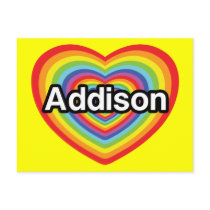 I love Addison, rainbow heart Post Cards