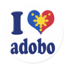 I Love Adobong Pinoy Round Stickers