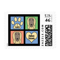 I Love Afghan Hounds Postage