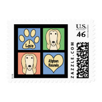 I Love Afghan Hounds Postage