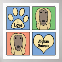 I Love Afghan Hounds Posters