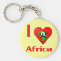 I Love Africa Key Chains