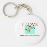 I Love African Clawed Frogs Keychain