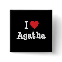 I love Agatha heart T-Shirt Button