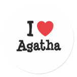 I love Agatha heart T-Shirt Stickers