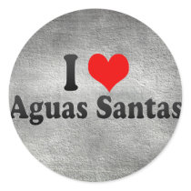I Love Aguas Santas, Portugal Round Stickers
