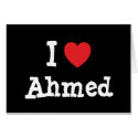 I love Ahmed heart custom personalized cards