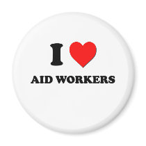 I Love Aid Workers Fridge Magnet