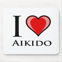 I Love Aikido Mouse Pads