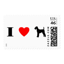 I Love Airedale Terriers Postage Stamps