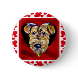 I Love Airedales Pinback Button
