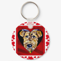 I Love Airedales keychains by Airedales_by_Joanne I Love Airedales keychains
