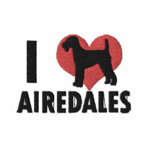 I Love Airedales Ladies embroidered shirts by MenagerieMayhem I Love Airedales Ladies embroidered shirts